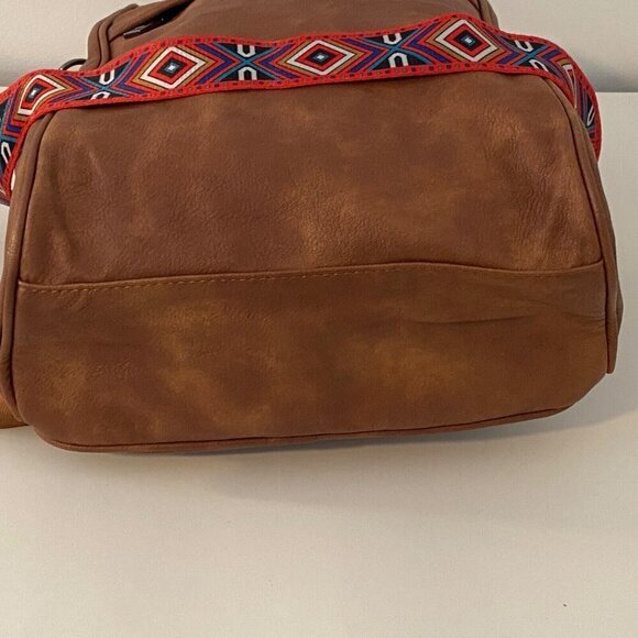 FADEON Backpack Tablet Bag Purse Brown PU Leather Removable Shoulder Strap - Picture 7 of 9